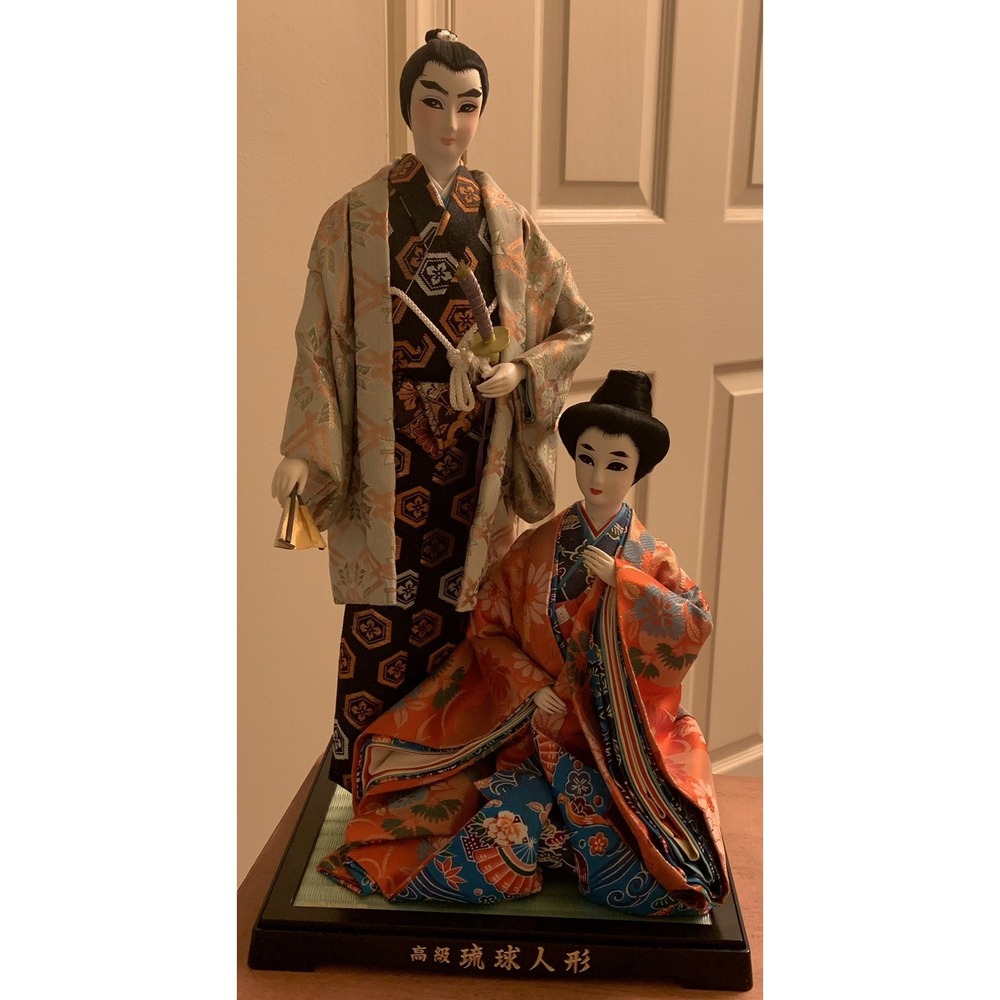 Vintage‎ Japanese Ryukyu Dolls 20"H X 9" High Class Ryukyu Human Figures Rare
